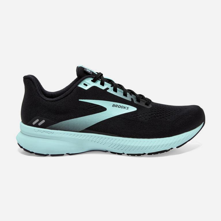 Brooks Women's Launch 8 Light Cushion Road Running Shoes Singapore - Black/Ebony/grey Charcoal/Blue